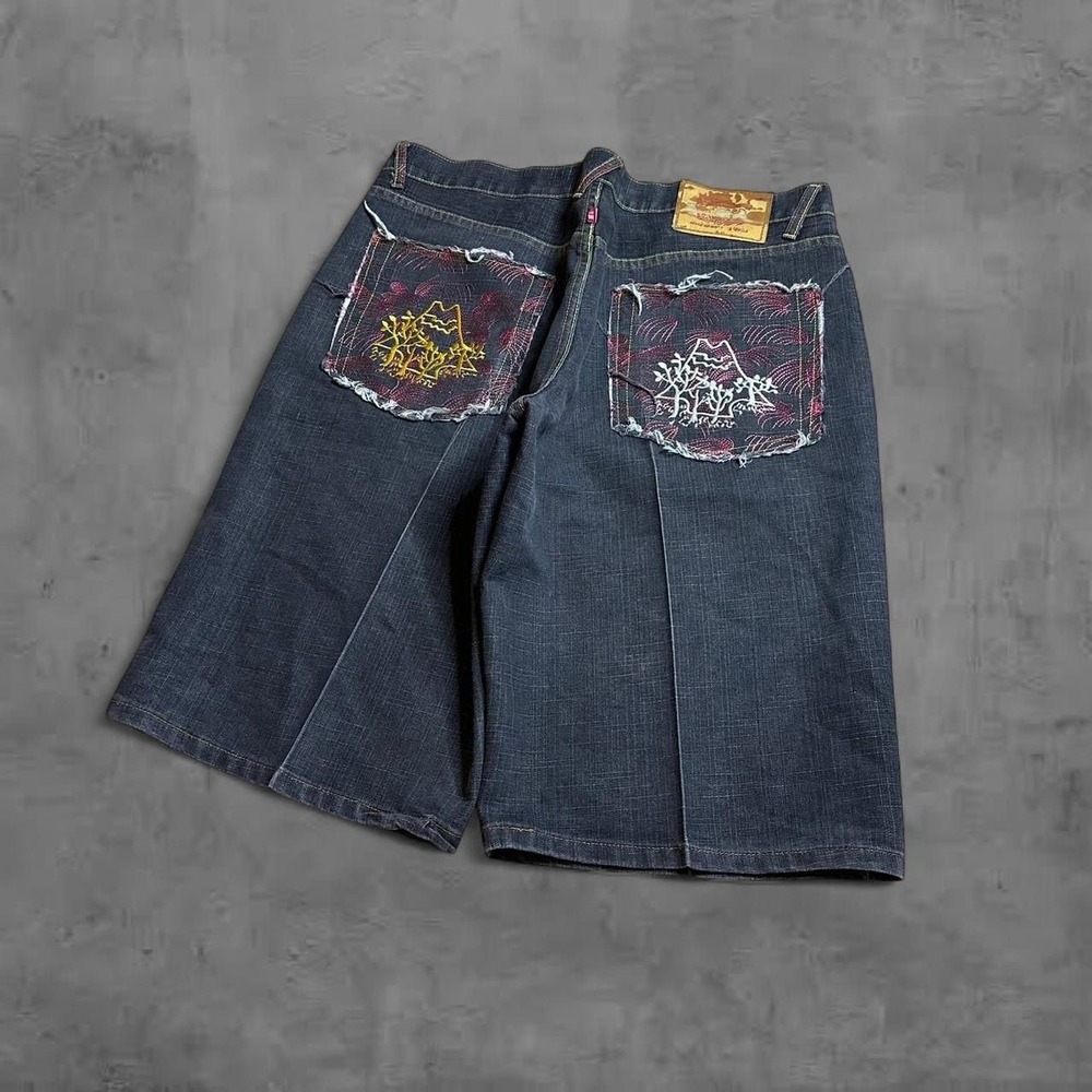 RMC‎ Martin Ksobo Denim Jeans Shorts Embroidered Pockets Mens Size